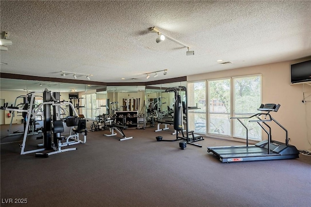 725 N Royal Crest Cir Unit 228, Las Vegas, NV 89169 - gym with track lighting and a textured ceiling