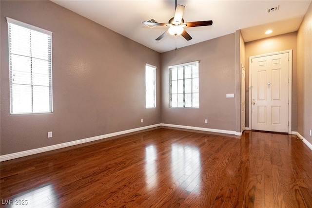 9025 Rusty Rifle Ave, Las Vegas, NV 89143 - spare room featuring ceiling fan, baseboards, and wood finished floors