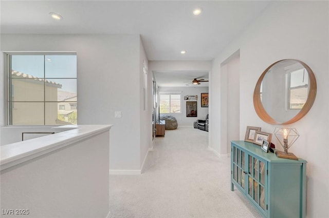 1321 Hudson Creek Pl, North Las Vegas, NV 89084 - corridor with light colored carpet, recessed lighting, and baseboards