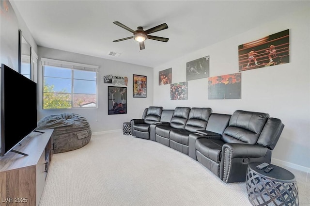 1321 Hudson Creek Pl, North Las Vegas, NV 89084 - carpeted home theater room featuring ceiling fan and baseboards