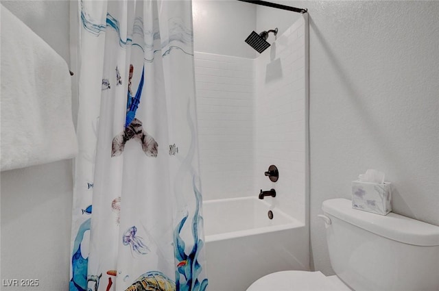 1321 Hudson Creek Pl, North Las Vegas, NV 89084 - bathroom featuring toilet and shower / tub combo with curtain