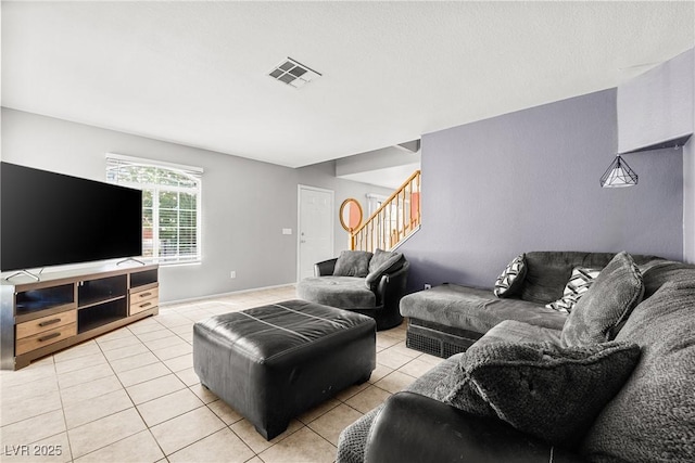 3464 Twilight Star Dr, Las Vegas, NV 89117 - living area featuring stairs and light tile patterned floors