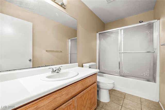 3464 Twilight Star Dr, Las Vegas, NV 89117 - full bath featuring vanity, shower / bath combination with glass door, and tile patterned flooring