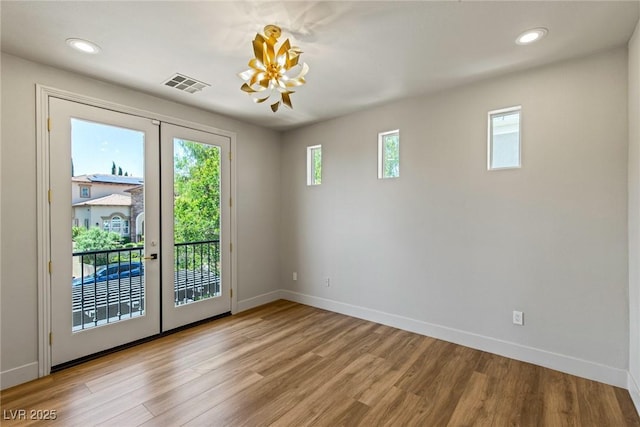 11550 Lampeter Ct, Las Vegas, NV 89138 - doorway with wood finished floors, baseboards, french doors, and recessed lighting