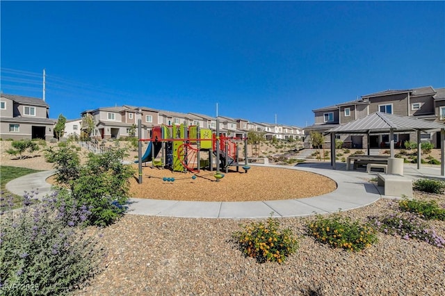 10773 Bede Ct, Las Vegas, NV 89166 - community play area featuring a residential view and a gazebo