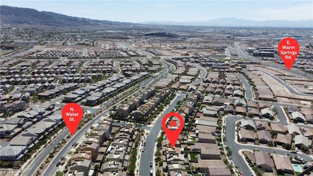 156 Campbelltown Ave, Henderson, NV 89015 - aerial view of property's location featuring a mountain backdrop and nearby suburban area