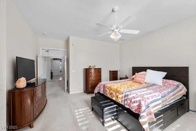 835 Market Crest Dr, Las Vegas, NV 89110 - bedroom with light colored carpet and ceiling fan
