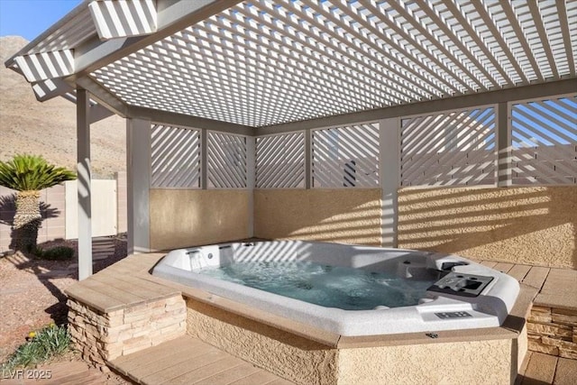 835 Market Crest Dr, Las Vegas, NV 89110 - view of patio with an outdoor hot tub