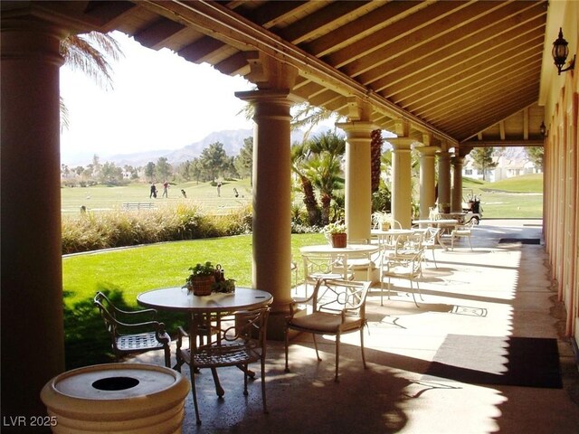 5041 Portraits Pl, Las Vegas, NV 89149 - view of patio / terrace featuring a mountain view