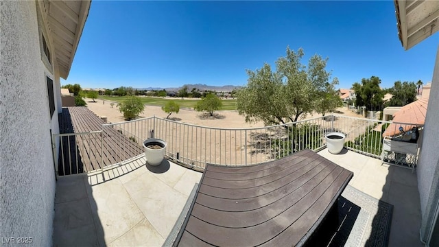 5041 Portraits Pl, Las Vegas, NV 89149 - view of patio featuring a balcony and a mountain view