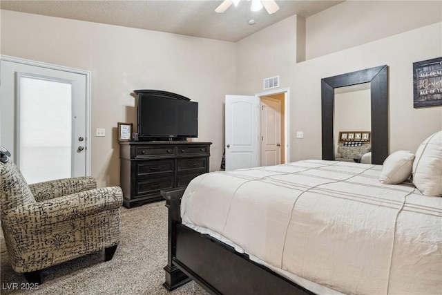 574 Desert Tortoise Way, Mesquite, NV 89027 - bedroom with light colored carpet and ceiling fan