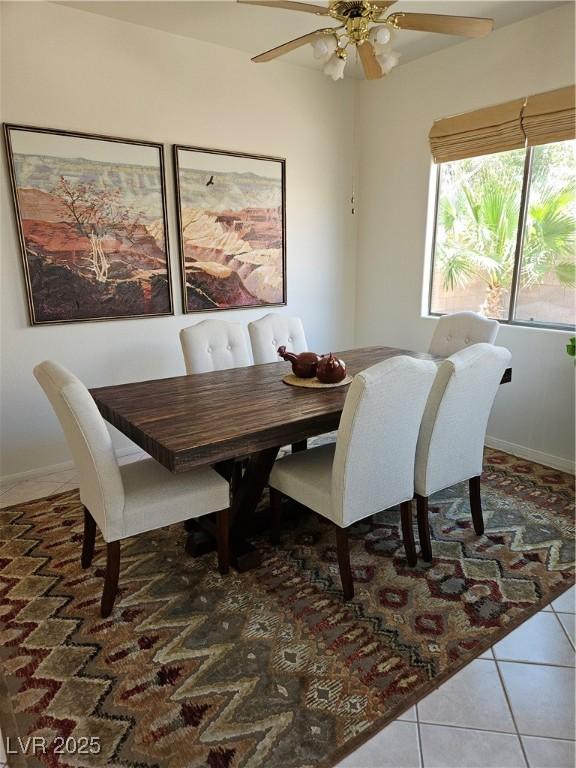 7515 Splashing Rock Dr, Las Vegas, NV 89131 - dining room featuring ceiling fan and tile patterned floors