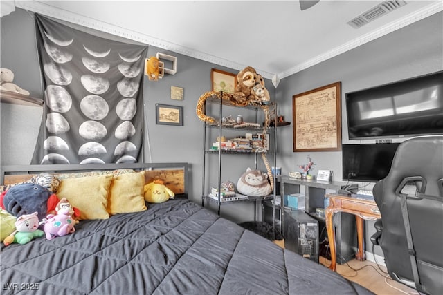 7197 Sixshooter Dr, Las Vegas, NV 89119 - bedroom featuring crown molding