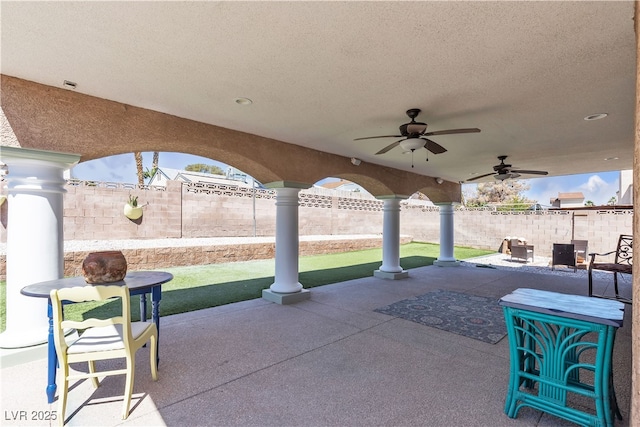 7197 Sixshooter Dr, Las Vegas, NV 89119 - view of patio featuring a ceiling fan