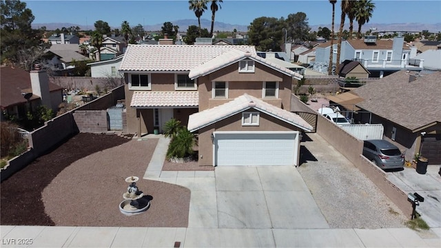 7197 Sixshooter Dr, Las Vegas, NV 89119 - view of front of home with a tiled roof, a residential view, and stucco siding