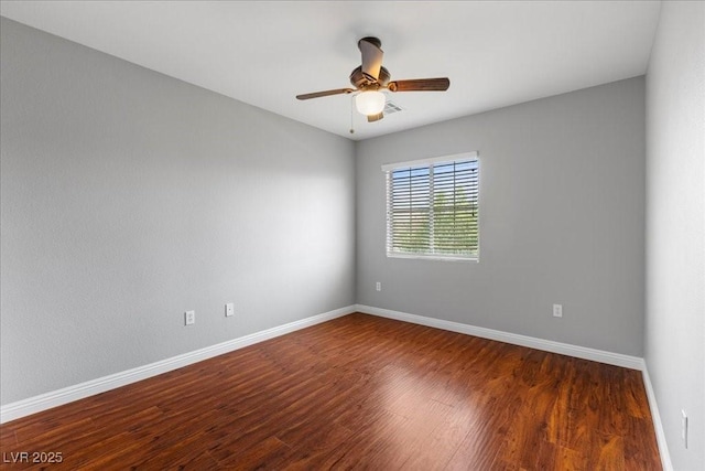 5452 Tinker Toy Ave, Las Vegas, NV 89139 - empty room featuring baseboards, wood finished floors, and ceiling fan