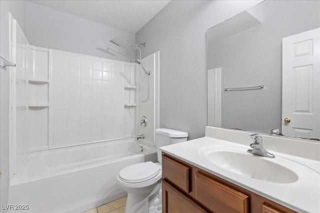 5452 Tinker Toy Ave, Las Vegas, NV 89139 - full bathroom featuring toilet, vanity, washtub / shower combination, and tile patterned flooring
