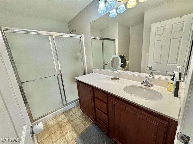 1355 Grass Creek Ave Unit 1, Henderson, NV 89012 - bathroom with a stall shower and vanity