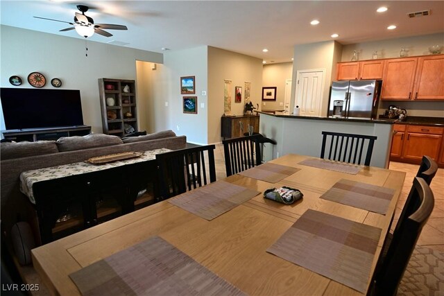 7727 Widewing Dr, North Las Vegas, NV 89084 - dining space featuring ceiling fan and recessed lighting