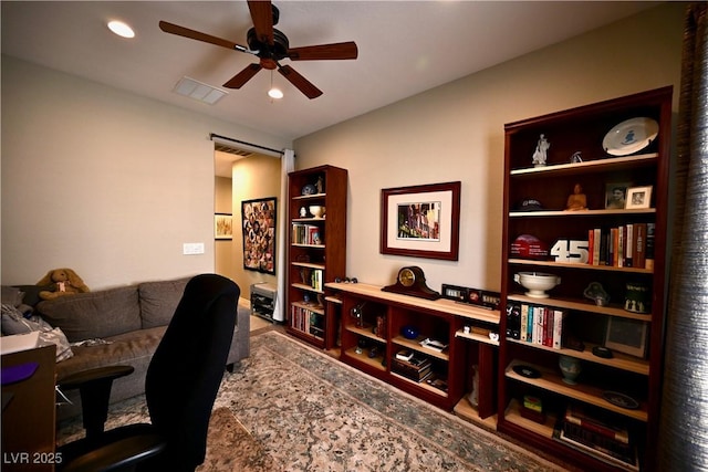 7727 Widewing Dr, North Las Vegas, NV 89084 - home office with ceiling fan