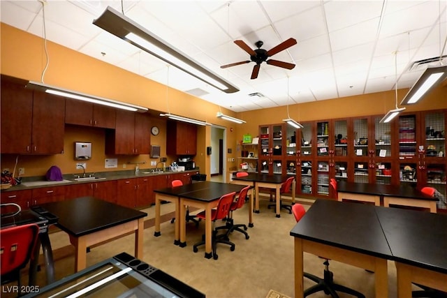 7727 Widewing Dr, North Las Vegas, NV 89084 - rec room with a sink and a ceiling fan