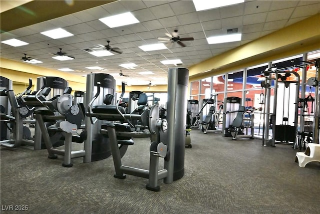 7727 Widewing Dr, North Las Vegas, NV 89084 - exercise room with a drop ceiling