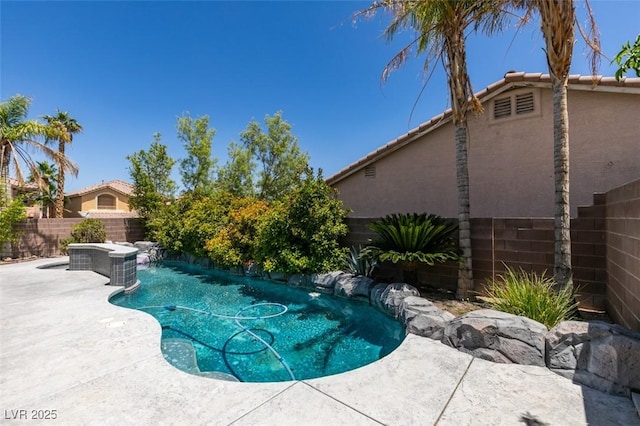 3336 Hidden Ridge St, Las Vegas, NV 89129 - view of pool with a fenced backyard and a patio area
