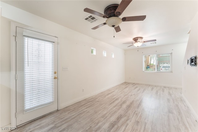 5280 Shreve Ave, Las Vegas, NV 89156 - spare room featuring a ceiling fan and light wood-style floors