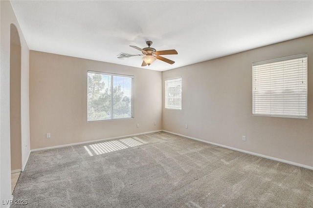 8307 Fort Hallock Ave, Las Vegas, NV 89131 - unfurnished room with ceiling fan, light carpet, and baseboards