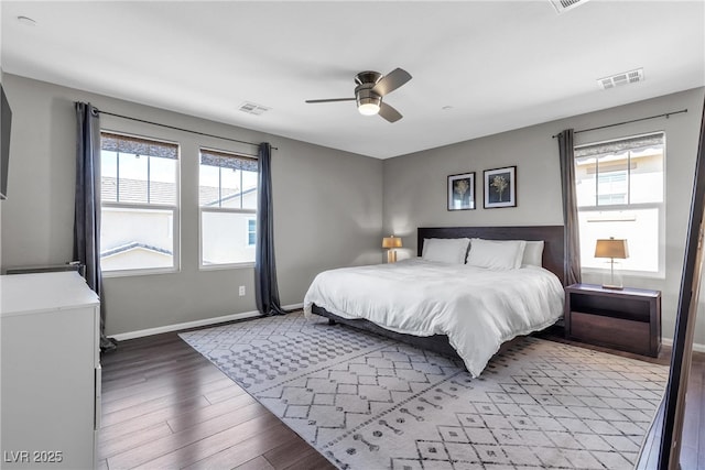 3132 Cartanda Ave, Henderson, NV 89044 - bedroom featuring wood finished floors, baseboards, and a ceiling fan