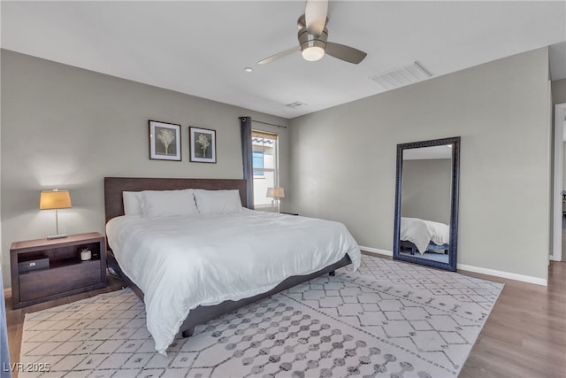 3132 Cartanda Ave, Henderson, NV 89044 - bedroom featuring baseboards, light wood finished floors, and a ceiling fan