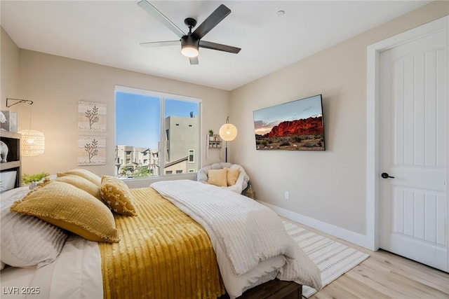 2151 Noble Perch St, Las Vegas, NV 89138 - bedroom with wood finished floors and ceiling fan