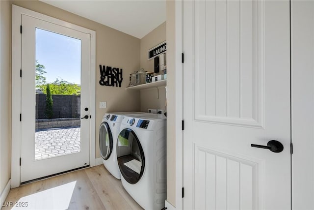 2151 Noble Perch St, Las Vegas, NV 89138 - washroom featuring light wood-style floors and washing machine and dryer