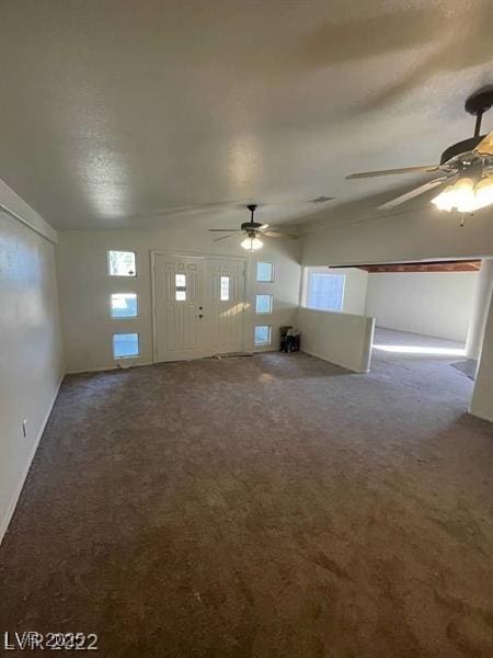 1413 Bryn Mawr Ave, Las Vegas, NV 89102 - unfurnished living room with a ceiling fan and carpet floors