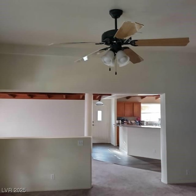 1413 Bryn Mawr Ave, Las Vegas, NV 89102 - unfurnished living room featuring ceiling fan and light colored carpet