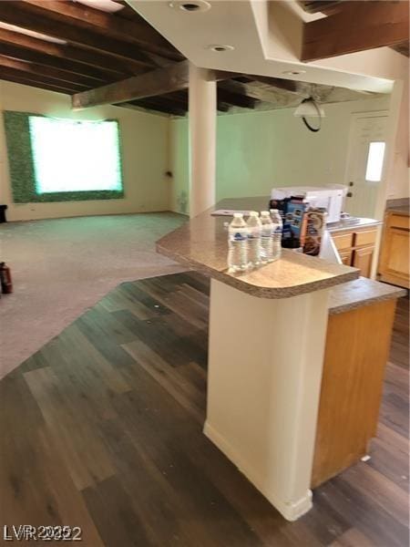 1413 Bryn Mawr Ave, Las Vegas, NV 89102 - kitchen featuring dark wood-style flooring and light brown cabinetry