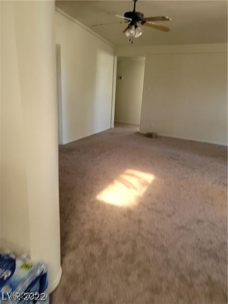 1413 Bryn Mawr Ave, Las Vegas, NV 89102 - empty room featuring ceiling fan, carpet floors, and crown molding