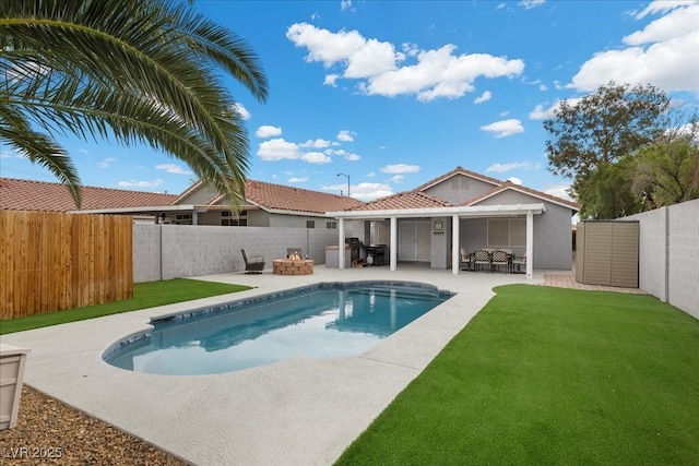 5937 Round Castle St, Las Vegas, NV 89130 - view of swimming pool with a patio