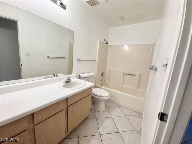 2064 Mesquite Ln Unit 102, Laughlin, NV 89029 - bathroom featuring toilet, vanity, shower / tub combination, and tile patterned floors