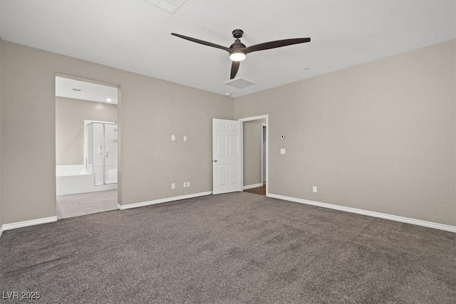 7051 Denio Island St, North Las Vegas, NV 89084 - unfurnished bedroom featuring carpet, ceiling fan, ensuite bathroom, and baseboards