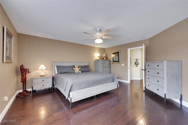 8224 Fawn Meadow Ave, Las Vegas, NV 89149 - bedroom with baseboards, wood finished floors, and ceiling fan