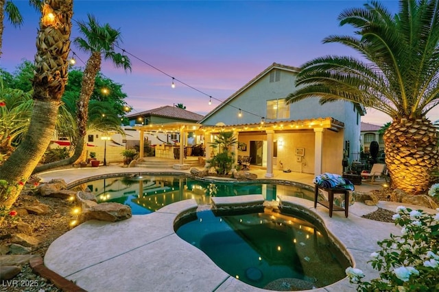 8224 Fawn Meadow Ave, Las Vegas, NV 89149 - view of swimming pool featuring a patio and a pool with connected hot tub