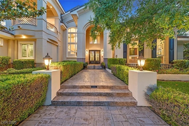 1809 White Hawk Ct, Las Vegas, NV 89134 - property entrance with french doors and stucco siding