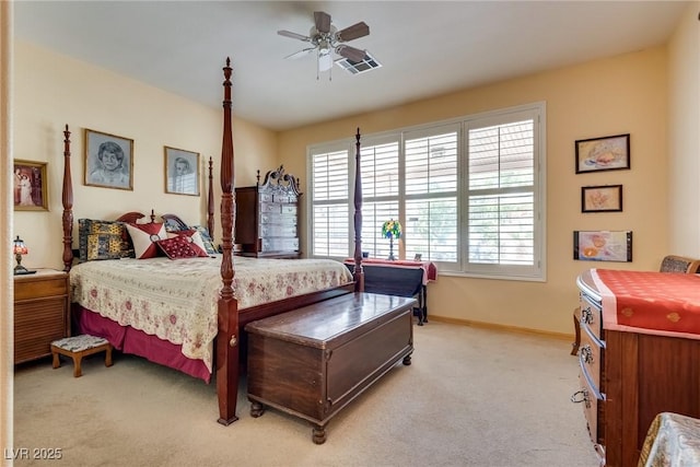 10361 Profeta Ct, Las Vegas, NV 89135 - bedroom featuring light carpet, baseboards, and ceiling fan