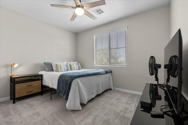 4030 Midnight Crest Ave, North Las Vegas, NV 89031 - bedroom with light colored carpet, baseboards, and a ceiling fan