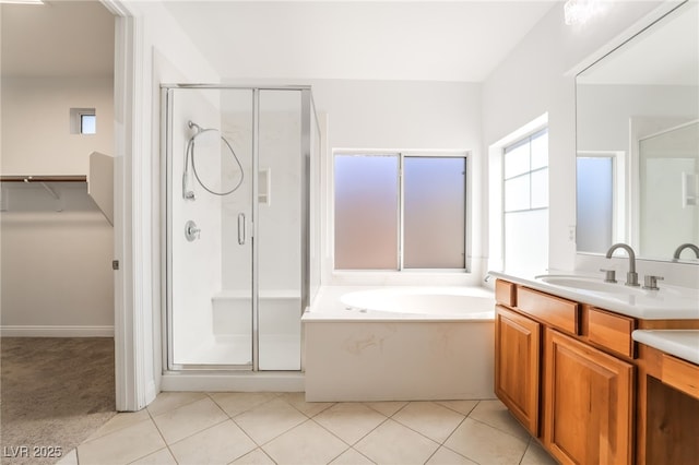 512 Los Dolces St, Las Vegas, NV 89138 - full bath with a shower stall, vanity, a garden tub, and a spacious closet