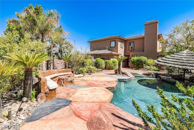 1737 Cypress Manor Dr, Henderson, NV 89012 - outdoor pool featuring a patio and a gazebo