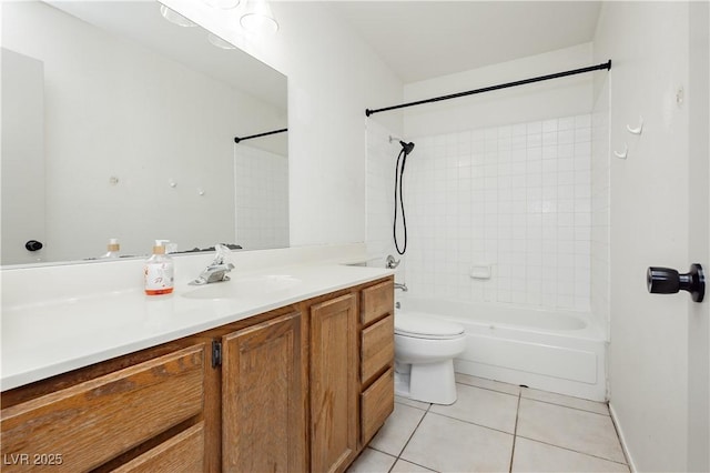4205 Thicket Ave, North Las Vegas, NV 89031 - bathroom featuring vanity, tile patterned flooring, toilet, and shower / washtub combination