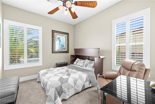 7504 Frittata Ave, Las Vegas, NV 89113 - bedroom with carpet flooring, baseboards, and ceiling fan