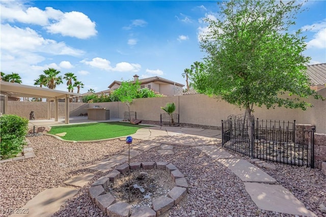 5437 Escallonia St, Las Vegas, NV 89149 - fenced backyard featuring a patio area